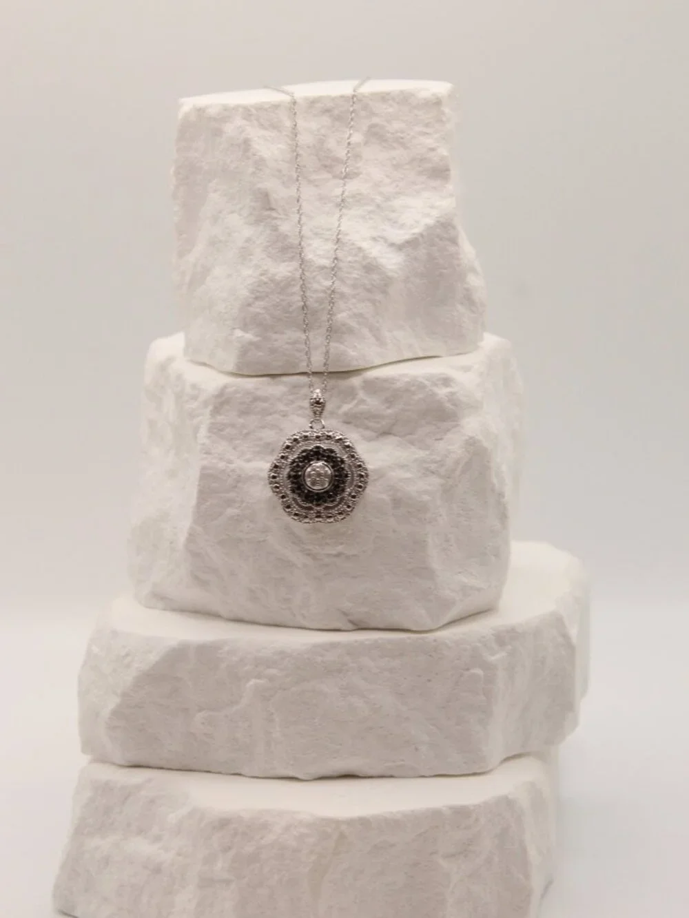 Black & White Diamond Pendant Necklace